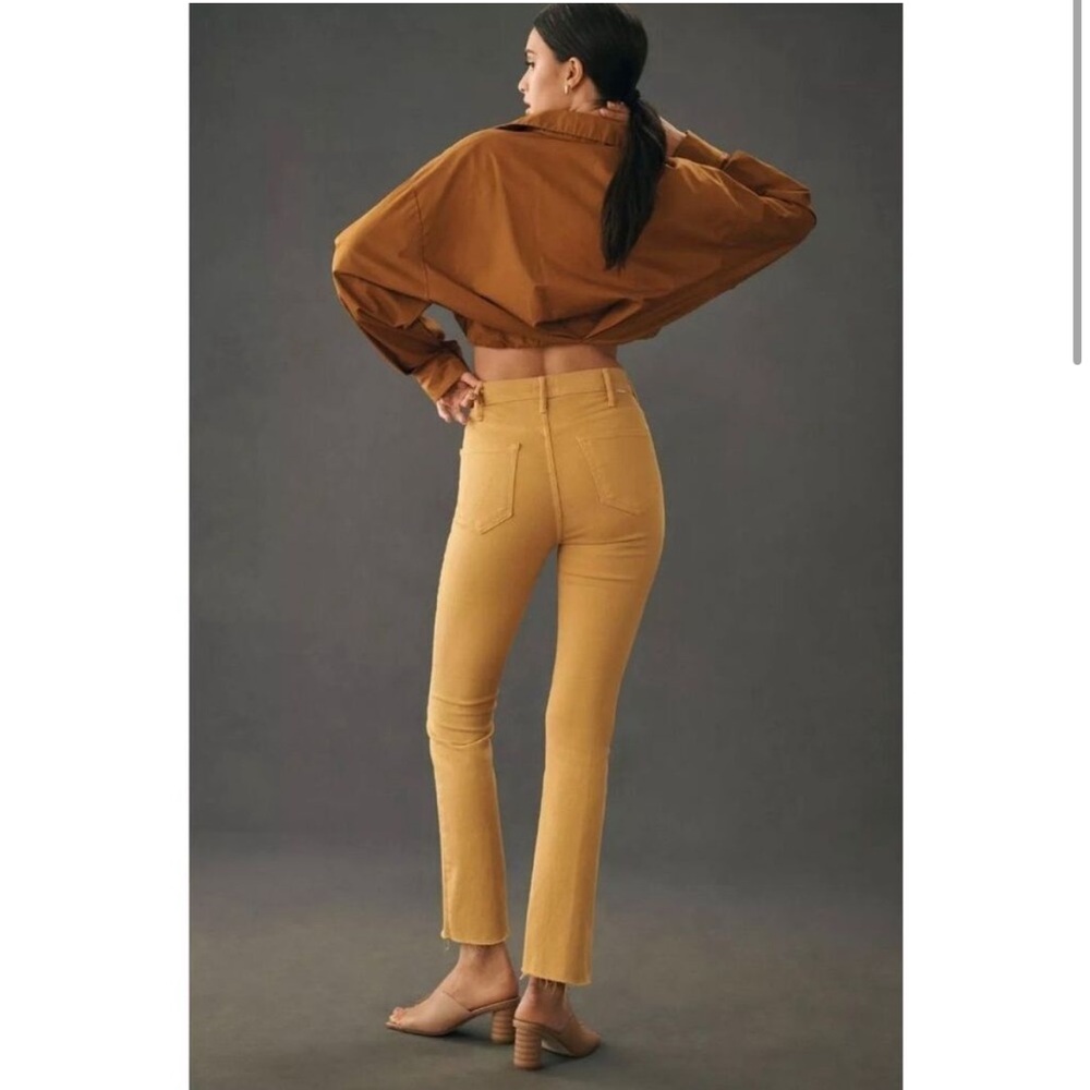 Mother Hustler ankle flare Fray Yellow Jeans - tinsel size 26 - Picture 2 of 9